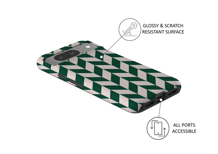 GREEN CHEVRON CHECKERS
