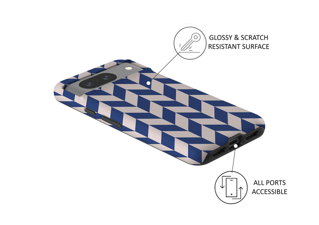 BLUE CHEVRON CHECKERS