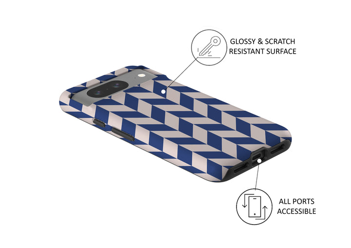BLUE CHEVRON CHECKERS